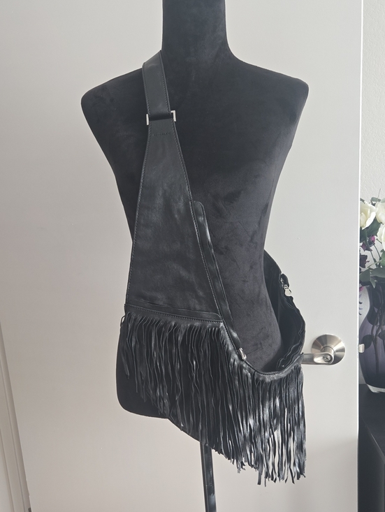 Sash Handbags - SASH 100% Genuine Leather Black Fringe Travel Bag With RFID Protection